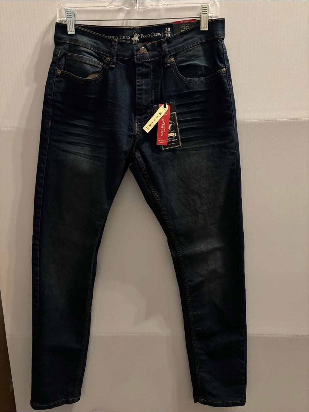 Beverly Hills Polo Club Men's Navy Skinny Stretch Jeans size30/30